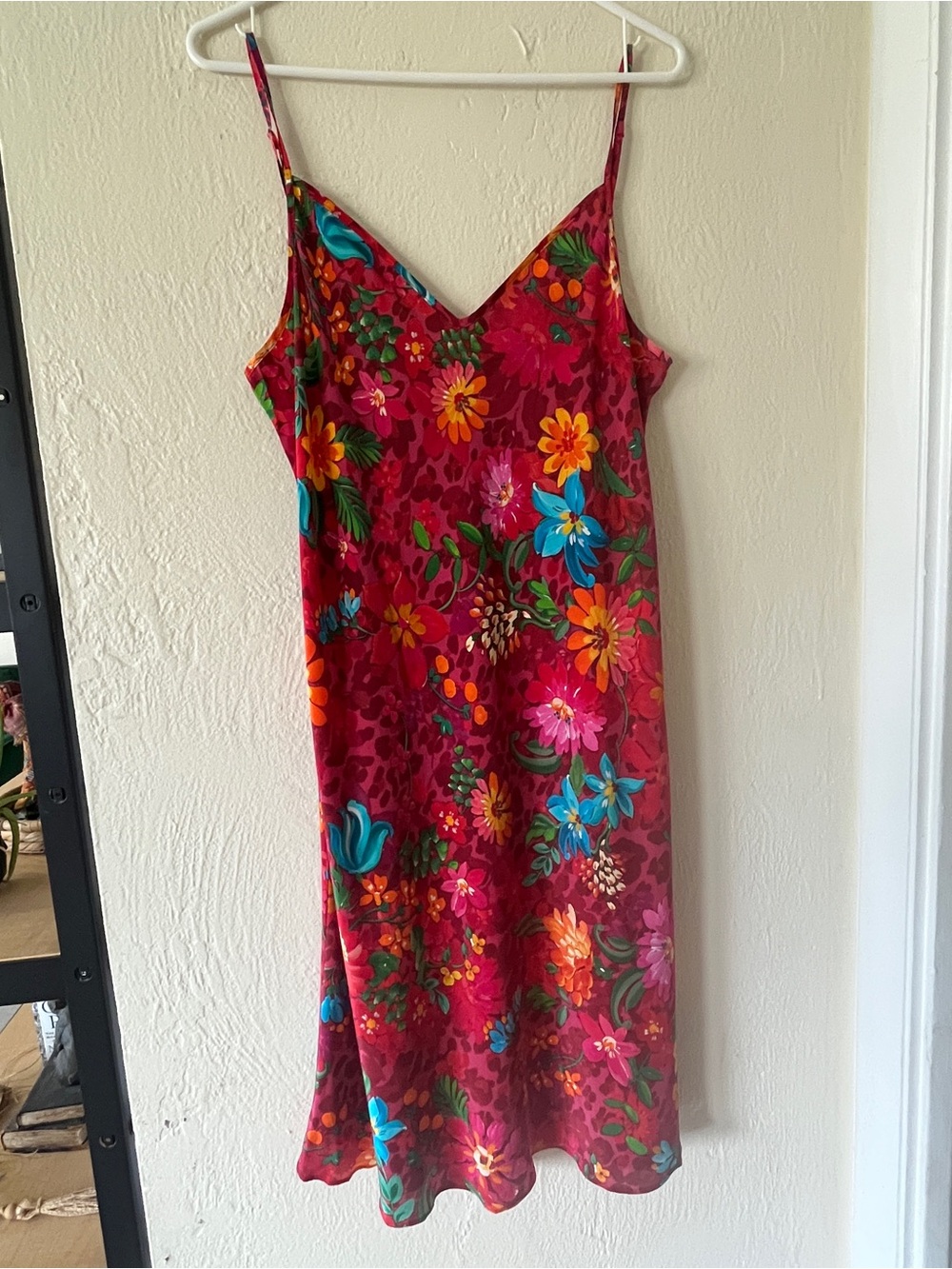 Johnny Was Pink Floral Midi Slip Dress